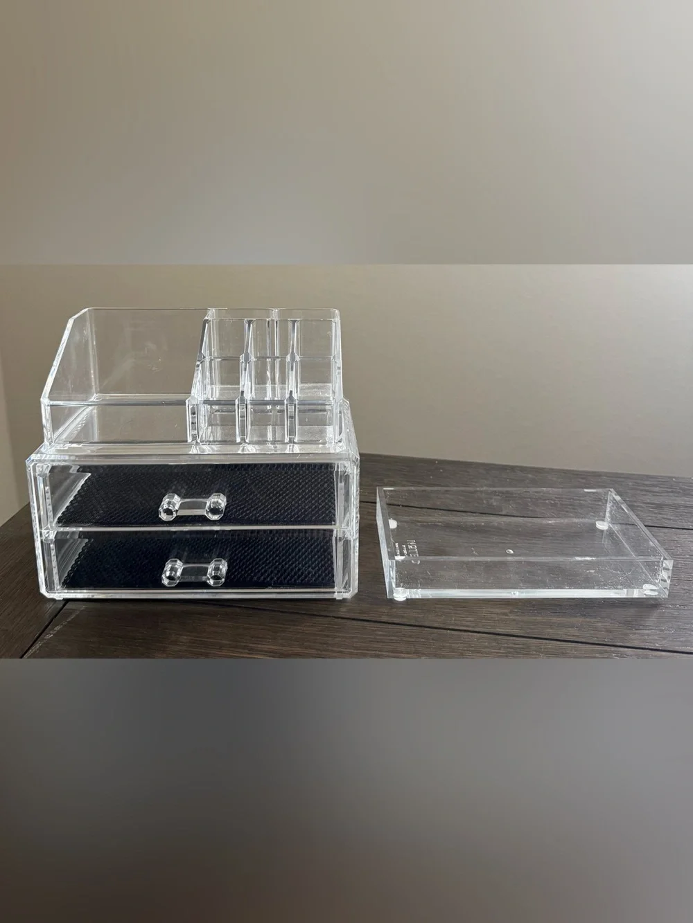 Clear Acrylic Makeup & Desk Organizer Set